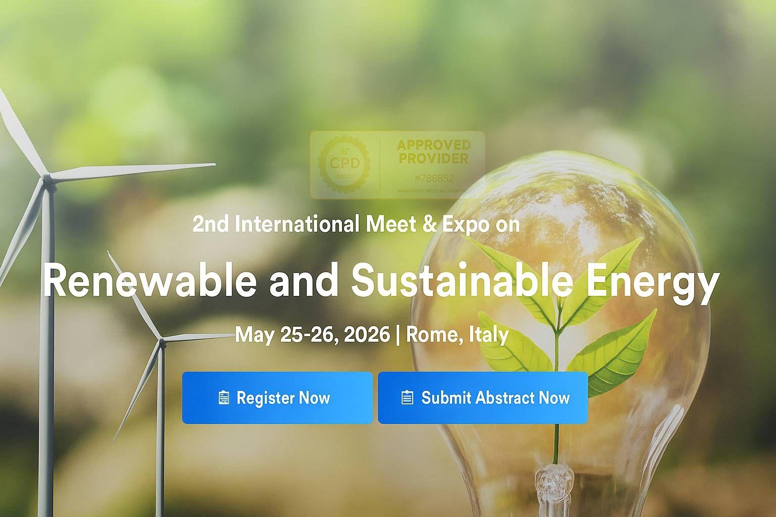 2nd International Meet and Expo on Renewable and Sustainable Energy